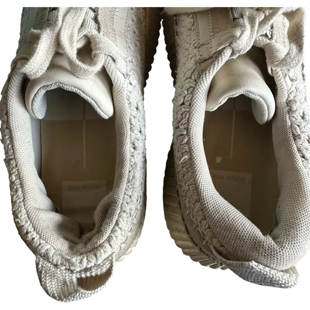 Dolce Vita Dolen Knit‎ Platform Sneakers Womens SZ 7.5 Sandstone Chunky Casual